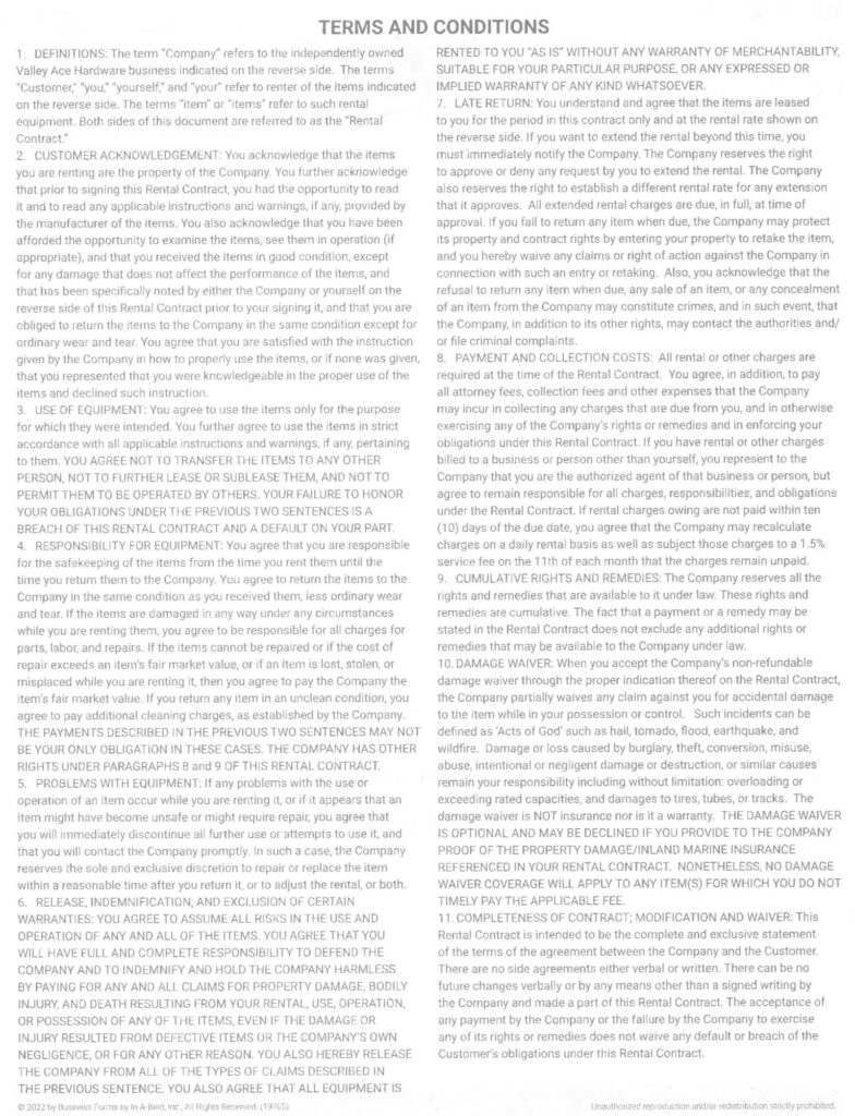 Terms and Conditions